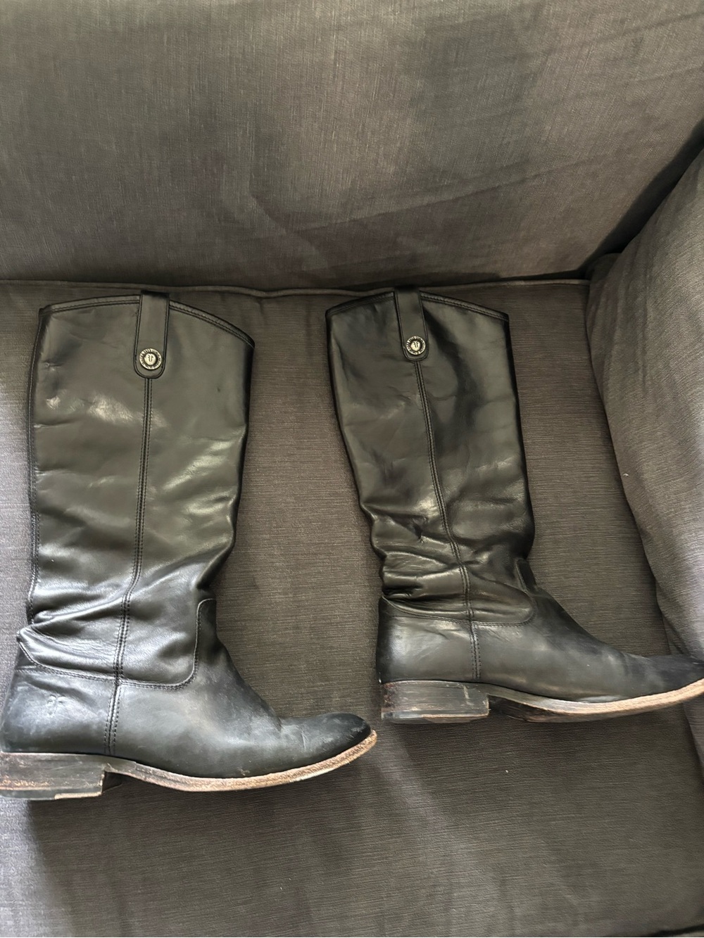 Frye Melissa Black Leather Tall Pull-On Riding Boots